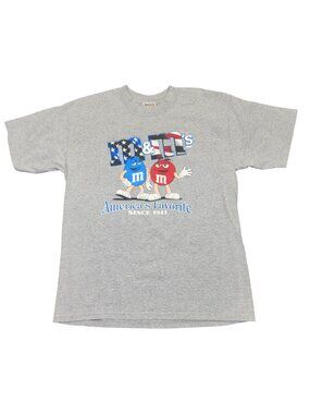 Vintage M&M's Graphic T-Shirt Large Red & Blue "Americas Favorite"